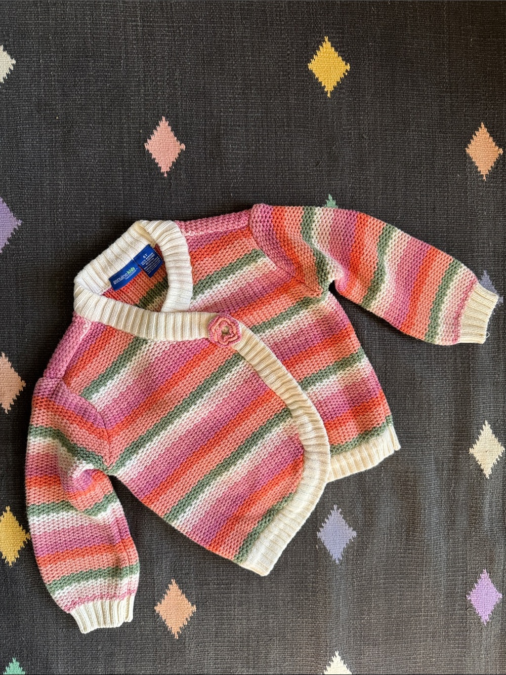 Girls' Striped Knit Cardigan